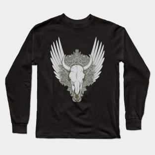 Bull Skull Illustration Long Sleeve T-Shirt